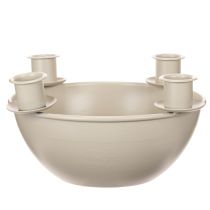 Artikel Kerzenschale mit 4 Haltern Adventskranz modern Beige 15cm
