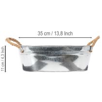 Artikel Schale oval 35cm x 21,5cm H11,5cm Zink glänzend