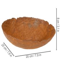 Artikel Metallschale rund Rostoptik Strukturierte Oberfläche 20cm