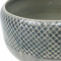 Keramikgefäß, Schale mit Korbmuster, Pflanzschale rund Ø18cm