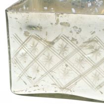 Artikel Glasdose mit Deckel Shabby Glasdeko Champagner 14×14×14,5cm