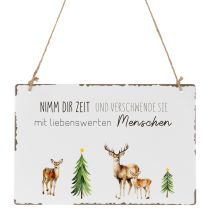 Artikel Metallschild zum Hängen mit Spruch und Weihnachtsmotiven 21cm 2St