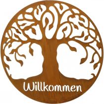 Floristik24 Deko Schild Willkommen Baum Rost Gartendeko Metall Ø50m