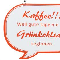 Artikel Schild zum Aufhängen „Kaffee!!!“ 13,5cm x 7,5cm 3St