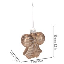 Artikel Glas Weihnachtsanhänger Schleife zum Hängen 10cm 2St