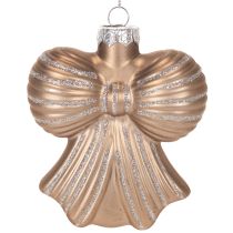 Artikel Glas Weihnachtsanhänger Schleife zum Hängen 10cm 2St