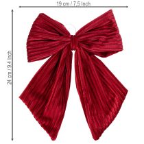 Artikel Stoffschleife Rot Samtschleifen Cord zum Aufhängen für Weihnachtsdeko 24cm 2St