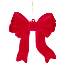 Artikel Dekoschleife Rot zum Aufhängen Beflockte Weihnachtsdeko 22cm