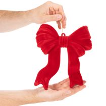 Artikel Dekoschleife Rot zum Aufhängen Beflockte Weihnachtsdeko 22cm