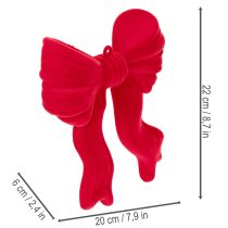 Artikel Dekoschleife Rot zum Aufhängen Beflockte Weihnachtsdeko 22cm
