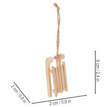 Artikel Deko Schlitten zum Aufhängen für Weihnachtsbaum 6cm 6St