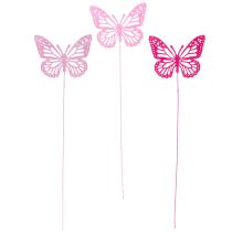 Artikel Deko Schmetterlinge am Stiel als filigrane Akzente für Tisch und Pflanzgefäße 8cm 18St