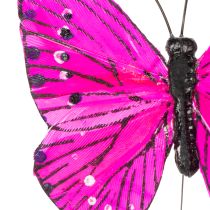 Artikel Deko Schmetterlinge auf Draht für farbenfrohe Tischdekorationen 7cm 12St