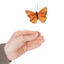 Artikel Deko Schmetterlinge auf Draht für farbenfrohe Tischdekorationen 7cm 12St