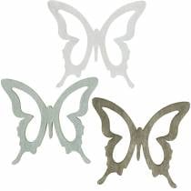 Schmetterling zum Streuen 4cm Braun, Hellgrau, Weiß Sommerliche Streudeko Holzdeko 72St