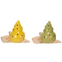 Artikel Keramik Deko Schnecke mit LED Beleuchtung Witzige Tischdeko für Zuhause und Balkon 12cm 2St