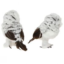 Artikel Schneeeule Deko Figur Eulen Paar Weiß Braun H12cm 2St