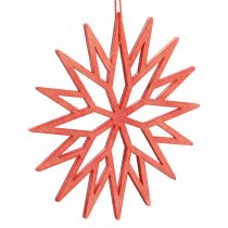 Artikel Schneeflocken Holz Baumschmuck Orange 10cm 12 Stk Deko Weihnachten