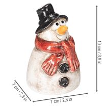 Artikel Schneemann Figur mit rotem Schal Weihnachtsdekoration 10cm