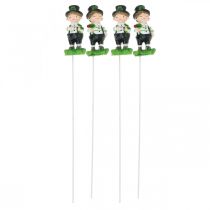 Artikel Schornsteinfeger mit Klee, Stecker für Silvester, Glücksbringer, St Patricks Day L27cm 4 St