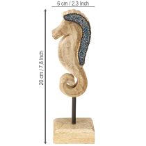 Artikel Seepferdchen Deko mit Perlen Mangoholz Deko maritim 20cm