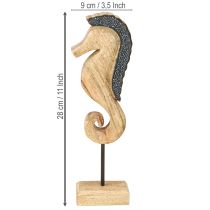 Artikel Seepferdchen Deko mit Perlen Mangoholz Tischdeko 28cm