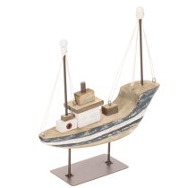 Artikel Schiff Deko maritim Holz mit Standfuß 20cm
