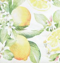 Artikel Servietten Weiß mit Zitronen Sommerdeko 33x33cm 20St