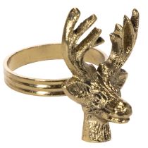 Artikel Serviettenring Hirsch-Kopf aus Metall in Gold-Optik 6cm 4St