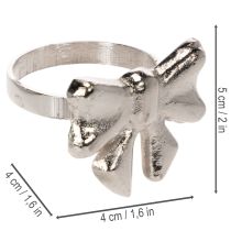 Artikel Schleifen-Serviettenring Metall glänzend Silber 5cm 4St