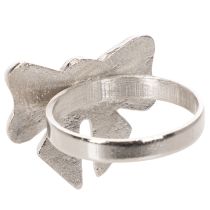 Artikel Schleifen-Serviettenring Metall glänzend Silber 5cm 4St