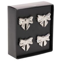 Artikel Schleifen-Serviettenring Metall glänzend Silber 5cm 4St