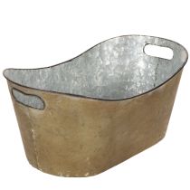 Artikel Set Übertopf Wanne Kupferfarben/Weiß L32,5cm/36,5cm/41,5cm
