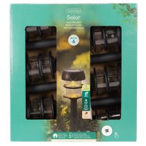 Artikel Gartenleuchte Solar Erdspieß Außenlampe für Gartenweg 35cm 6St