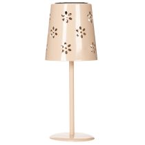 Artikel Tischlampe mit Blumenmuster Solarbetrieben für romantische Gartenbeleuchtung 28cm