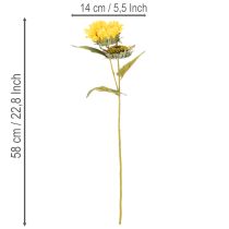 Artikel Sonnenblume künstlich mit realistischen Blättern und Blüten 58cm 3St