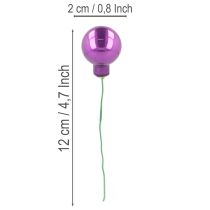Artikel Mini Weihnachtskugeln am Draht Bunte Spiegelbeeren 25mm 140St