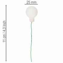 Artikel Spiegelbeeren Mini-Glaskugeln am Draht Weiß 25mm 140 Stück