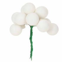 Artikel Spiegelbeeren Mini-Glaskugeln am Draht Weiß 25mm 140 Stück