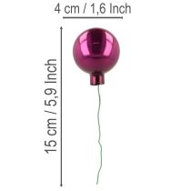 Artikel Mini Weihnachtskugeln am Draht Spiegelbeeren bunt 40mm 32St