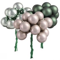 Artikel Spiegelbeeren Weihnachten Grün Perlmuttgrau Ø20mm 140 St