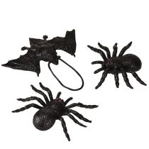 Artikel Spinne, Fledermaus Figuren Schwarz 10cm, 14cm 3 St
