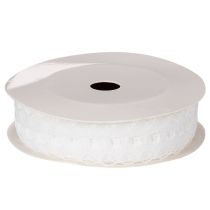 Artikel Zierband mit Spitze Baumwolle Feine Bordüre auf Rolle 25mm 10m