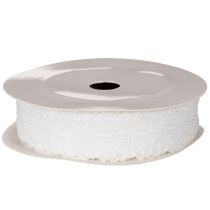 Artikel Zierband Baumwolle Spitzenmuster auf Rolle für DIY und Deko 25mm 10m