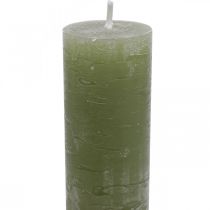 Durchgefärbte Kerzen Olivgrün Stabkerzen 34×240mm 4St
