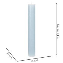 Artikel Stabkerze blau für Kerzenständer und Tischdekoration 34x240mm 4St