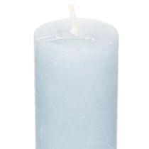 Artikel Stabkerze blau für Kerzenständer und Tischdekoration 34x240mm 4St