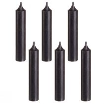 Artikel Stabkerzen kurz Kleine Kerzen Schwarz 110mm Ø21mm 6 St Bund