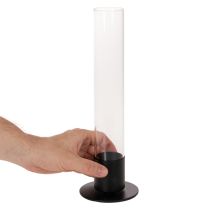 Artikel Stabkerzenhalter mit Glaszylinder Schlicht und zeitlos 31cm