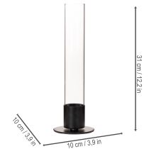 Artikel Stabkerzenhalter mit Glaszylinder Schlicht und zeitlos 31cm